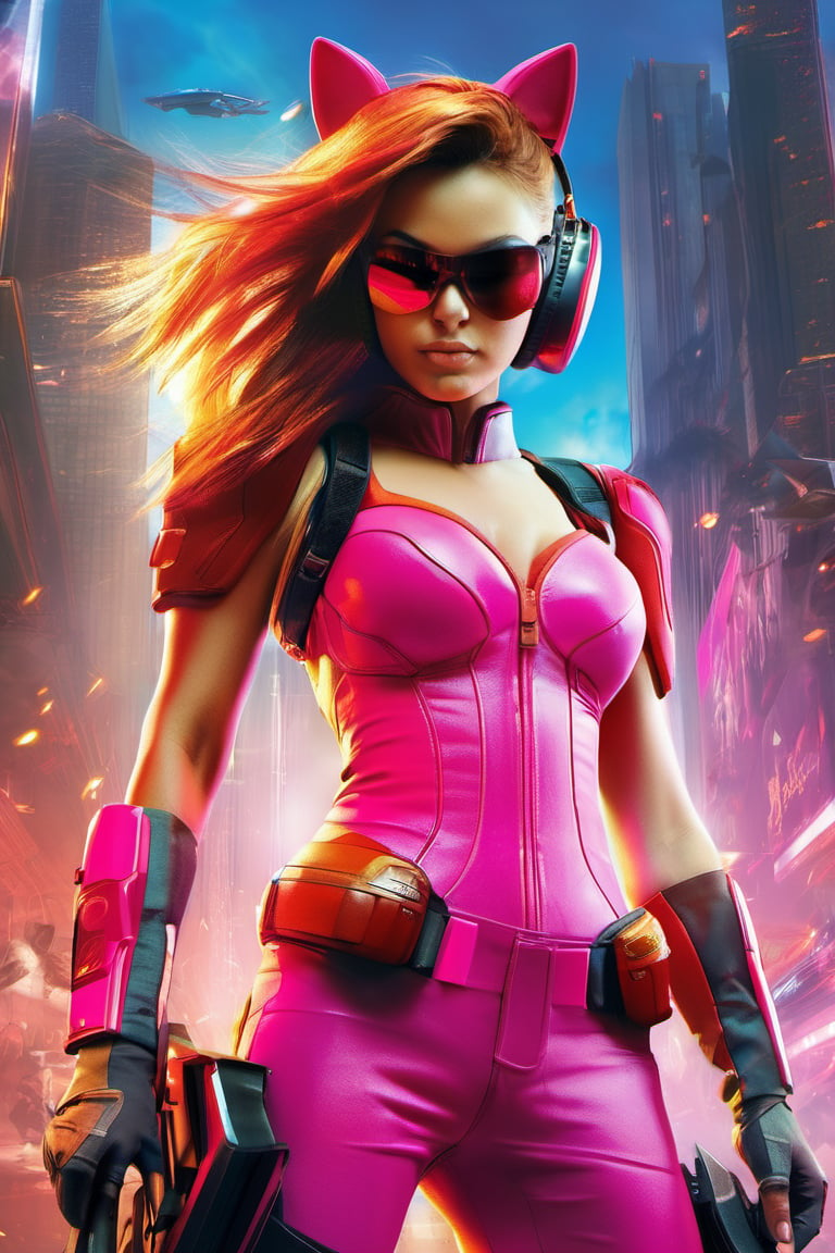 there is a full body special edition poster of a "woman in full sonic cosplay(pink)(Women)""A speedster who utilized sonic technology for both offense and evasion --q 99" centred looking at viewer, game poster, official poster artwork, game promotional poster, official poster, full poster, military art, promotional poster art, beautiful cinematic poster, official print, videogames poster, craig mullins greg rutkowski, ( apocalyptic ) 8 k, craig mullins style, cinematic poster, apocalyptic 8k, apocalyptic 8k, 