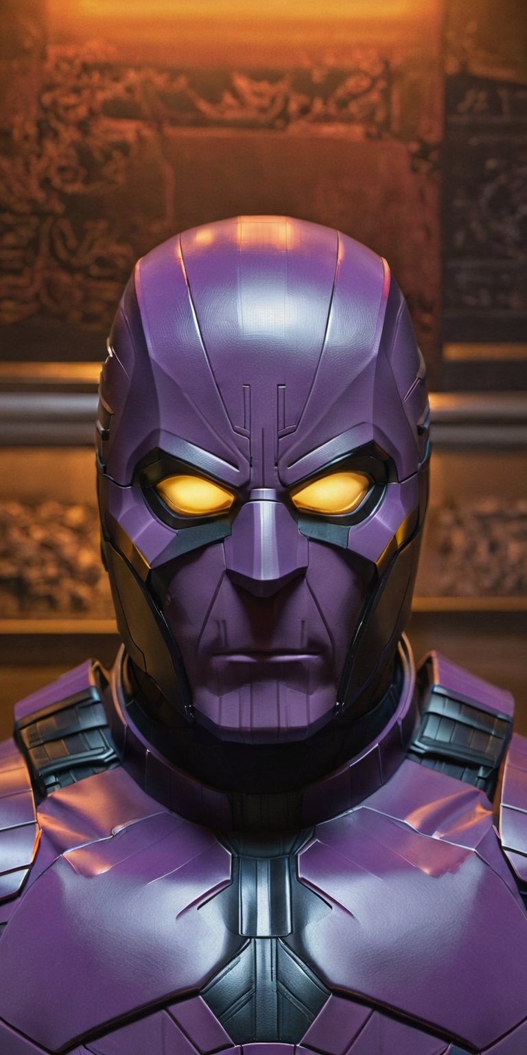 "Craft an intricate 4K portrait of Helmut Zemo,  portraying his calculating and enigmatic persona. Showcase his sharp feat...