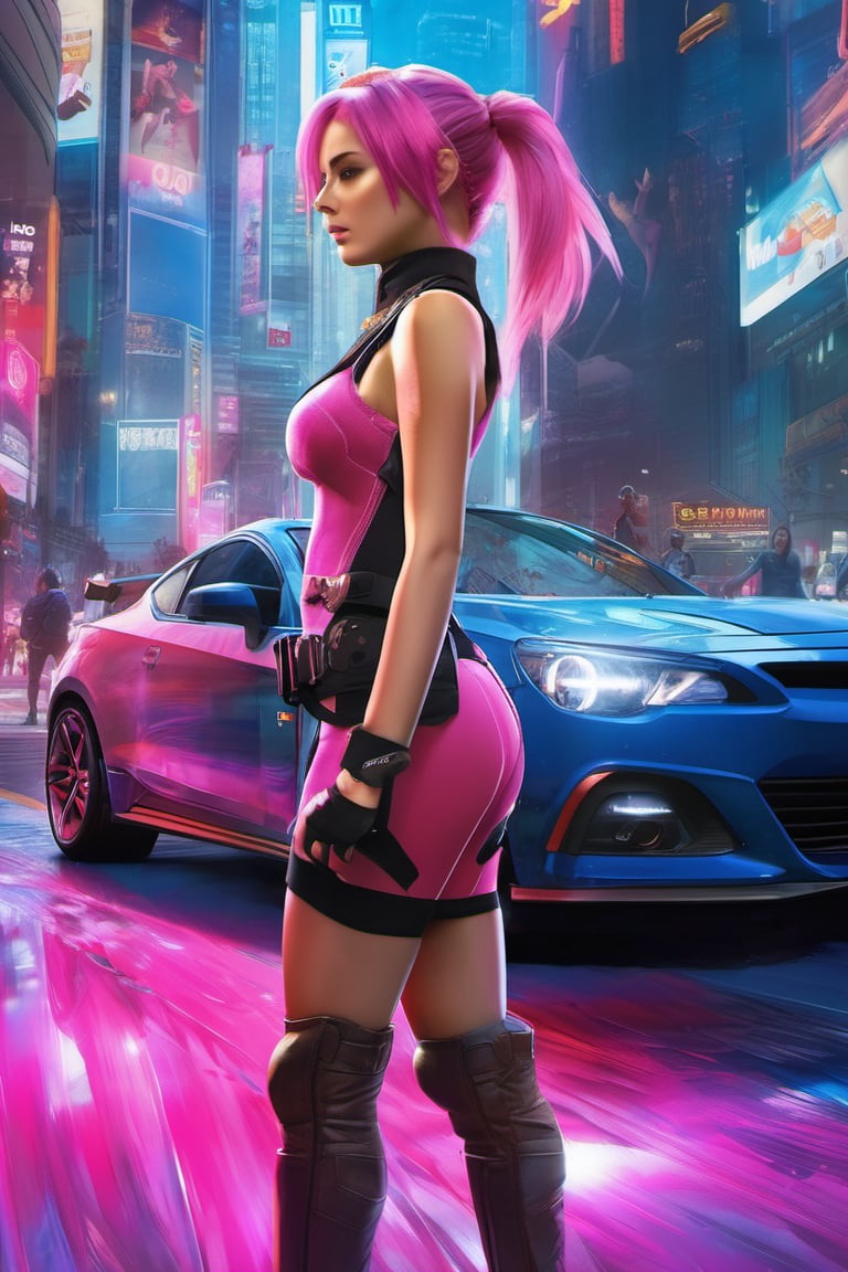 there is a full body special edition poster of a "Girl in sonic cosplay(pink)(Women)""A speedster who utilized sonic technology for both offense and evasion --q 99" centred looking at viewer, game poster, official poster artwork, game promotional poster, official poster, full poster, military art, promotional poster art, beautiful cinematic poster, official print, videogames poster, craig mullins greg rutkowski, ( apocalyptic ) 8 k, craig mullins style, cinematic poster, apocalyptic 8k, apocalyptic 8k, 