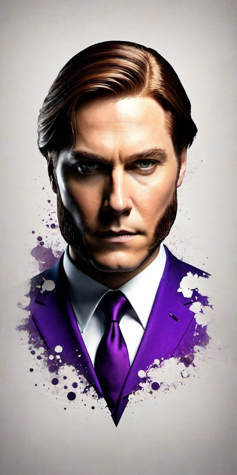 "Craft an intricate 4K portrait of Helmut Zemo,  portraying his calculating and enigmatic persona. Showcase his sharp feat...