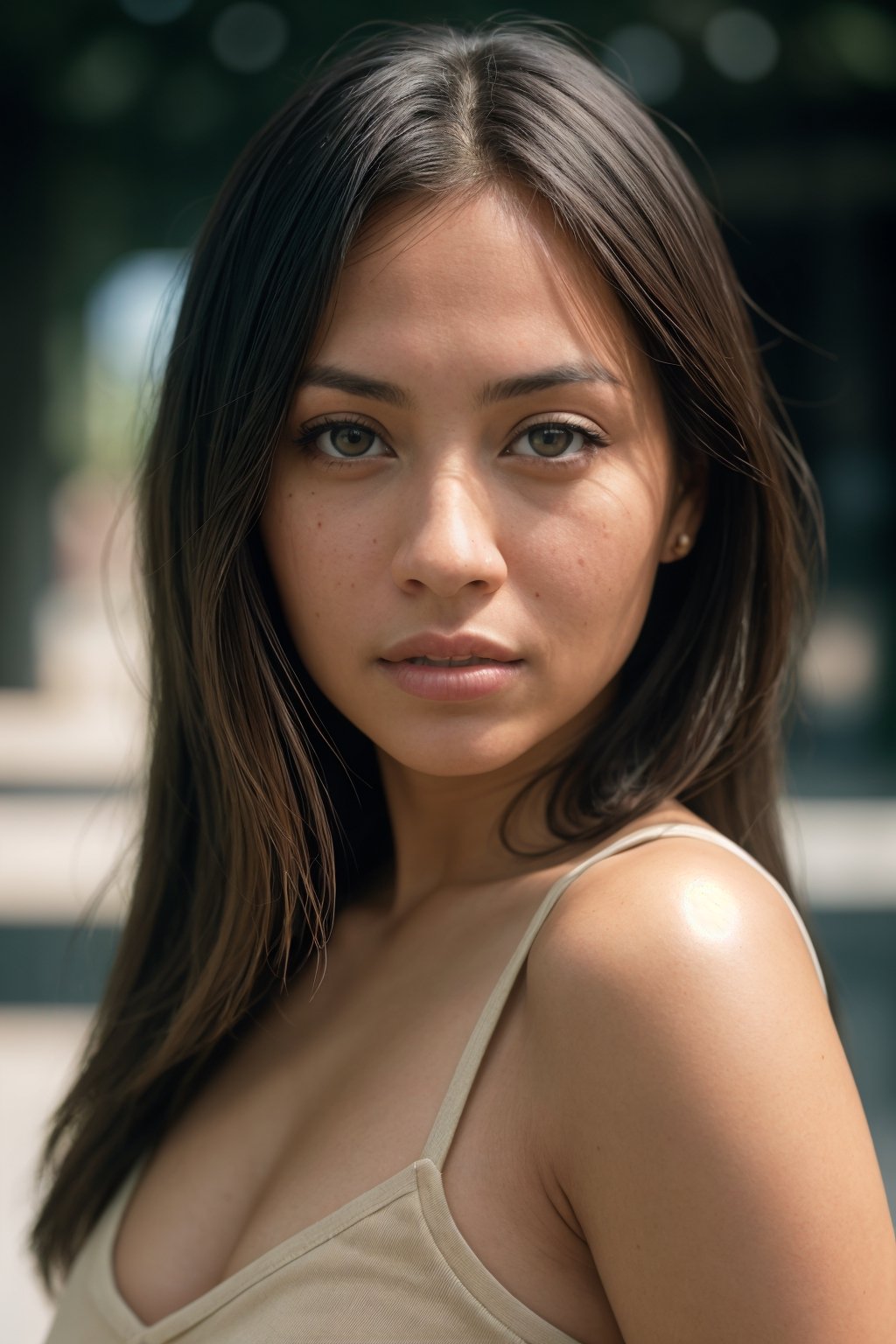 Portrait of a Sarah Arroyo, Shot on Sony A1 with Sony 50mm f/1.2 GM lens, natural light, low key, natural colors, film style, Kodak film, film look, high resolution, photo, photographic, hyper realistic, photorealistic, highly detailed