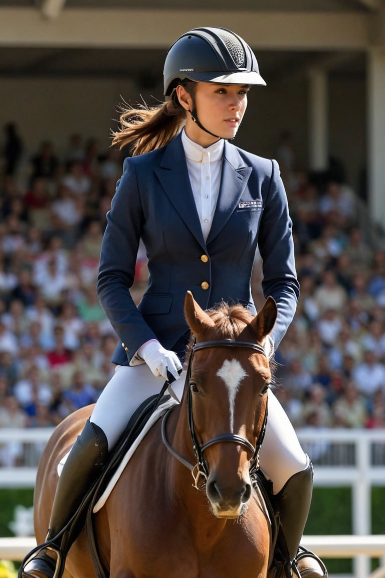 Olympic equestrian event,  female rider,  beautiful face by Snakeking on Tensor.Art