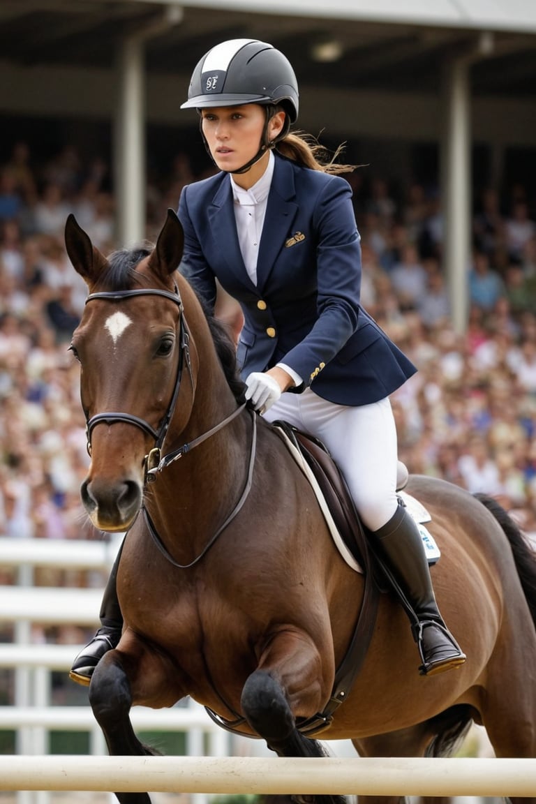 Olympic equestrian event,  female rider,  beautiful face by Snakeking on Tensor.Art