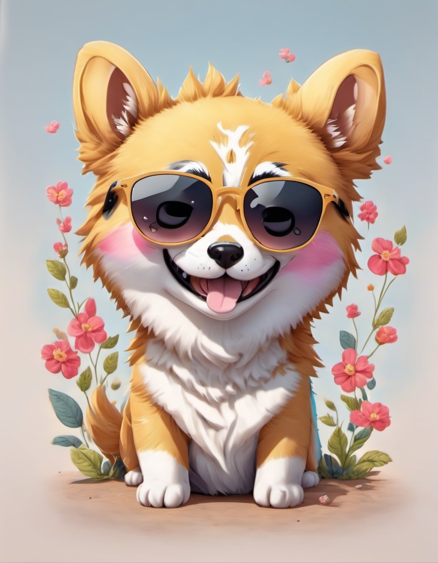 kawaii cute happy dod wearing sunglass by RAHAT on Tensor.Art