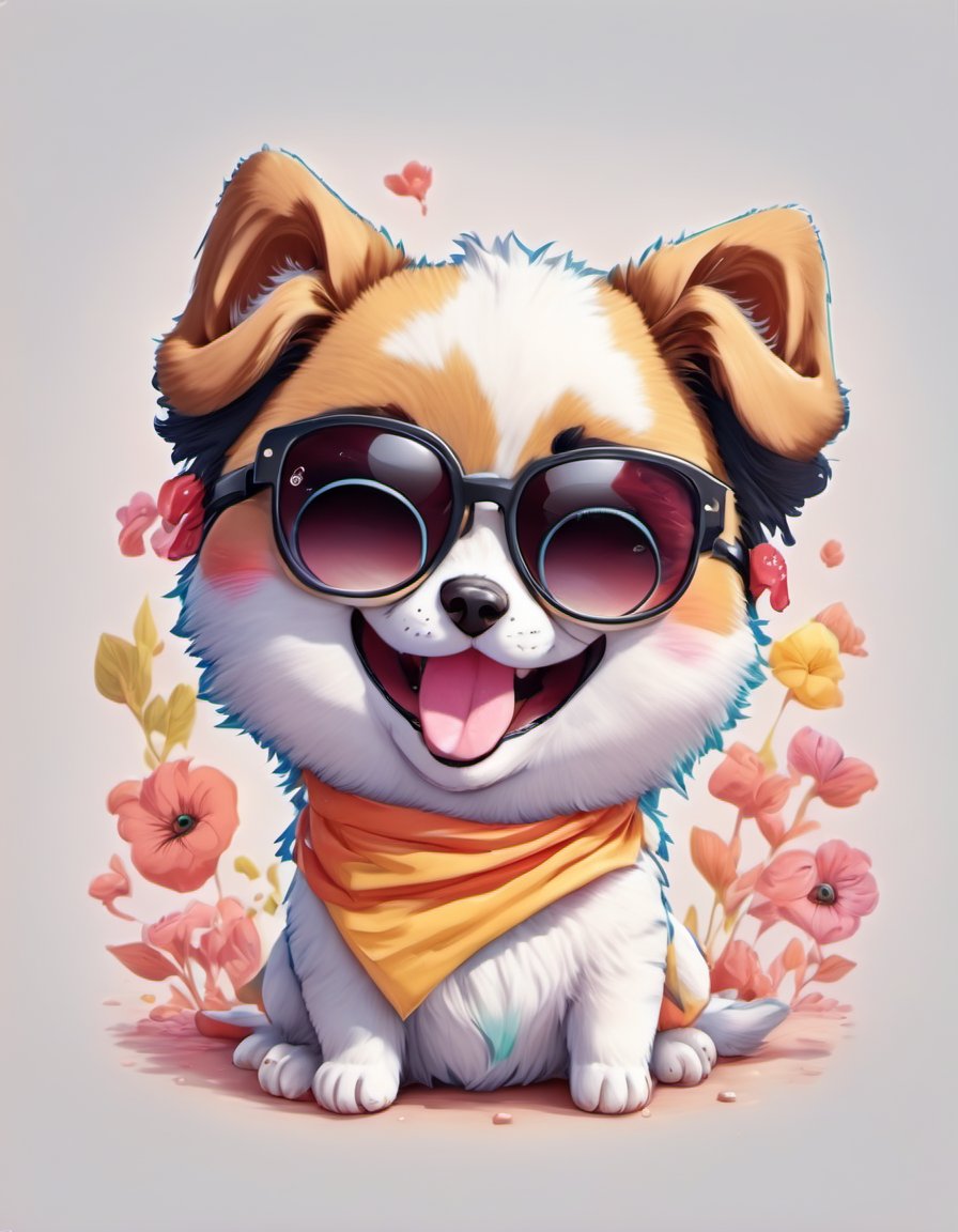 kawaii cute happy dod wearing sunglass by RAHAT on Tensor.Art