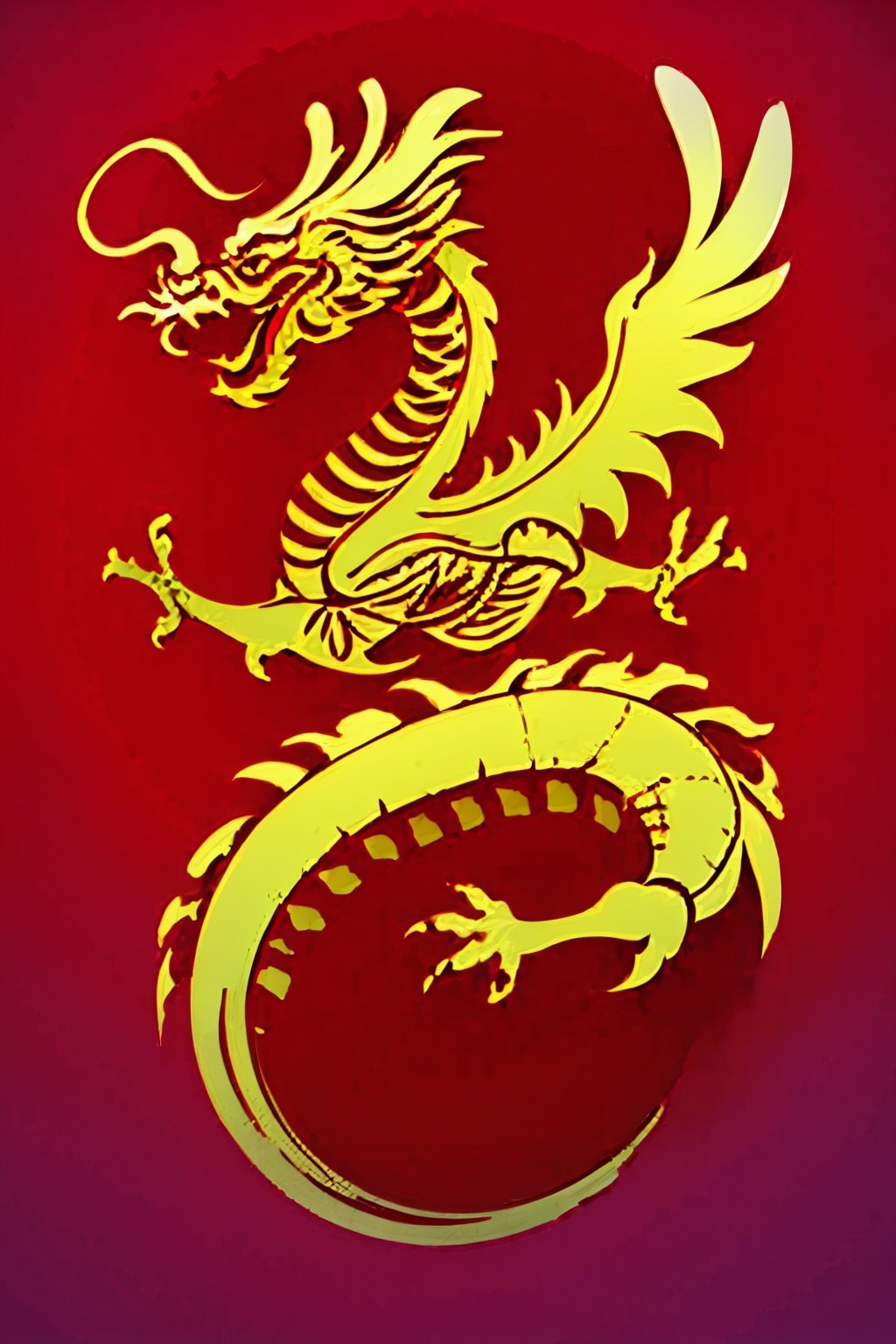 UHD resolution,absudres,masterpiece,art,golden dragon,red background,solo,majestic,Red dragon 