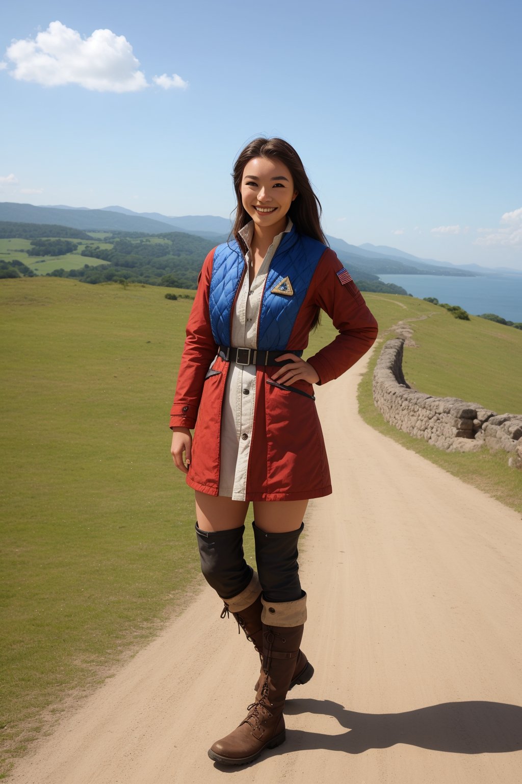 Female adventurer in the Age of Discovery ,smile full body  