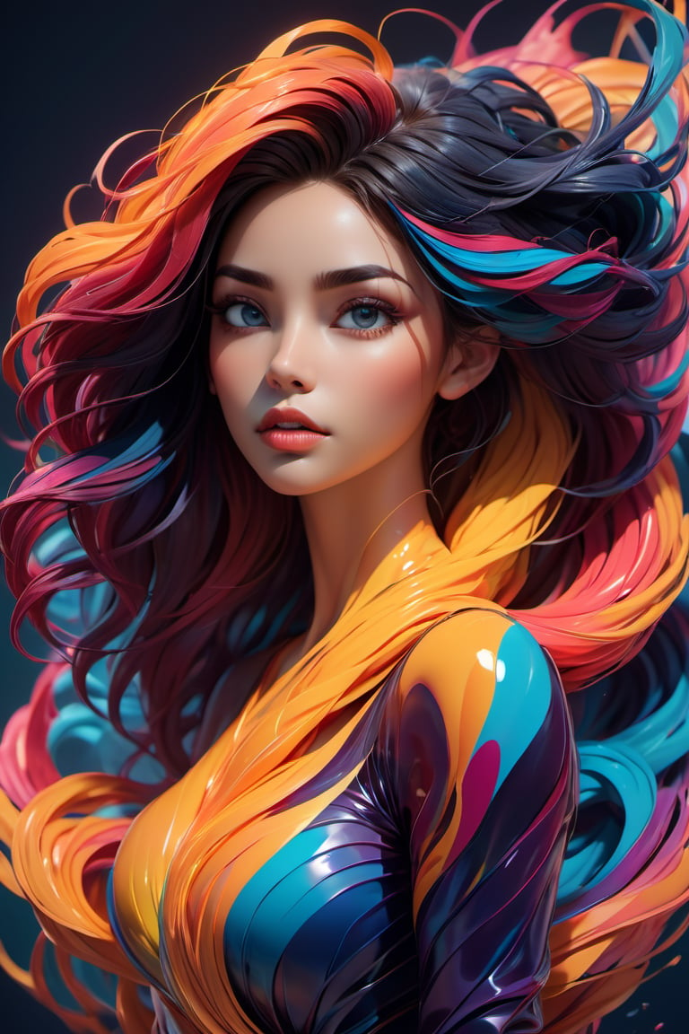 ultra detailed artistic abstract photography of liquid lust, detailed captivating eyes on molten statue, asymmetrical, gooey liquid hair, color exploding lips, highly refractive skin, Digital painting, colorful, volumetric lighting, 8k, by Cyril Rolando, by artgerm, Trending on Artstation, 16k resolution, 300 dpi, 600 dpi, 4k, Contest winner, High definition, detailed, realistic, 8k uhd, high quality