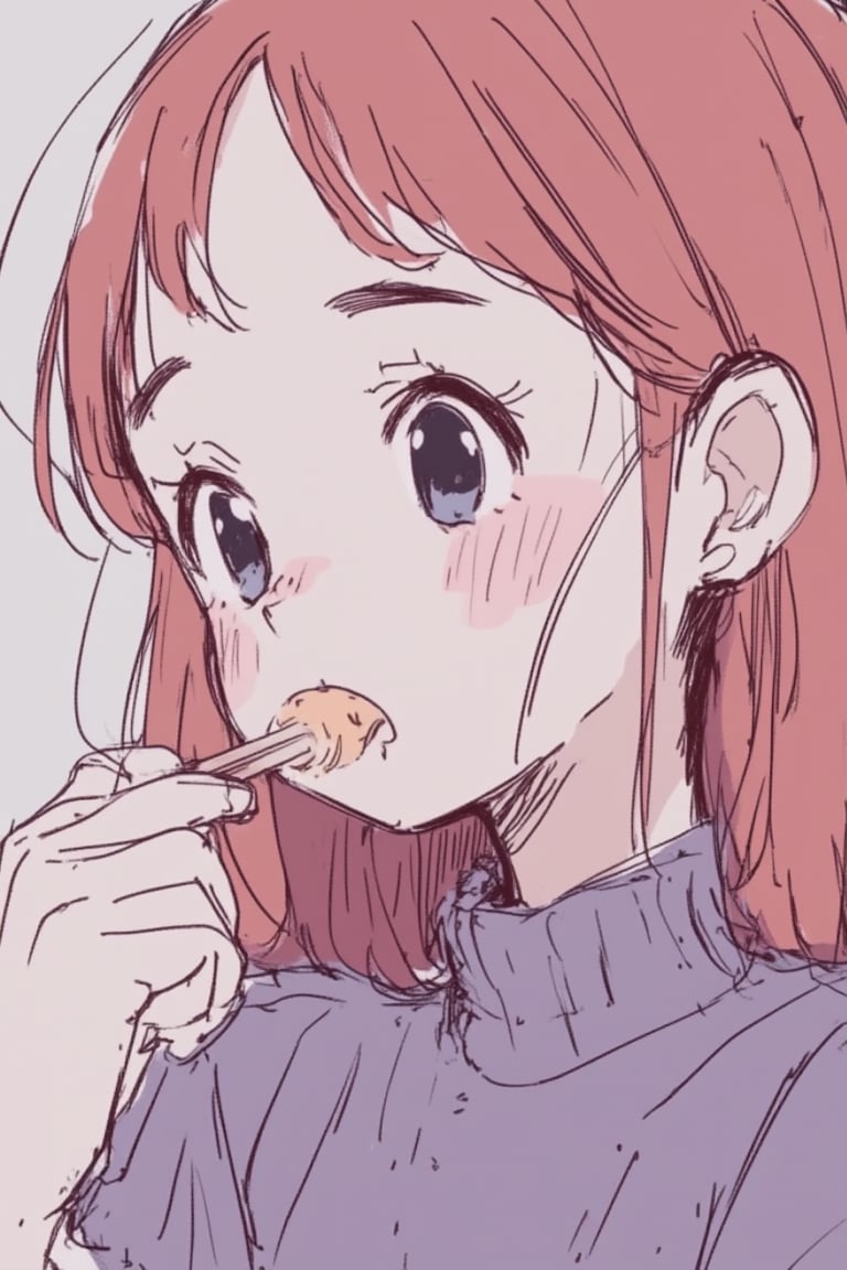 1girl, anime, eating