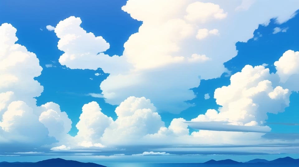 light blue sky, very luminous, 8k, realistic,some clouds at the edge