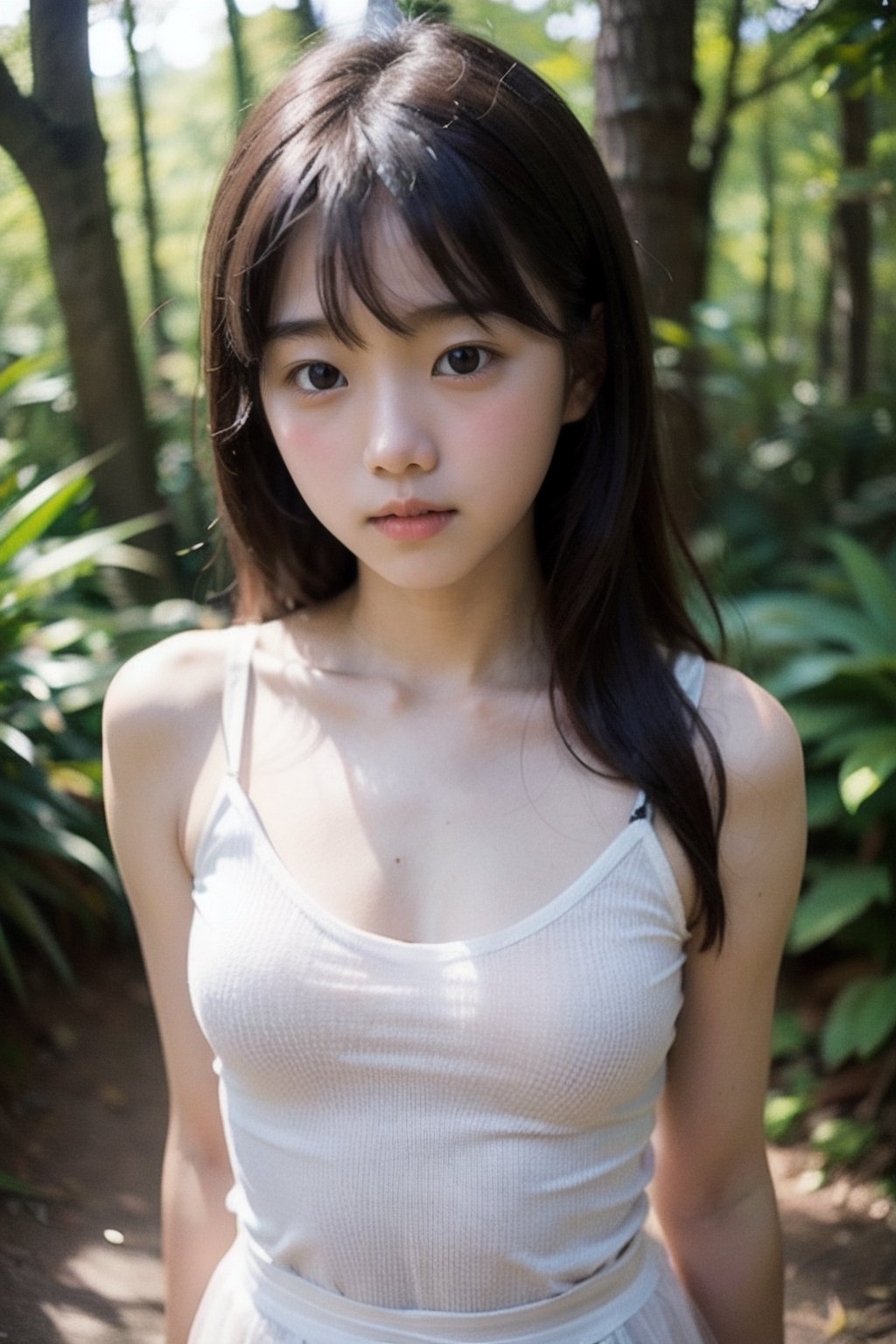(((deep in the woods))),  (looking at the audience),  (((Only the face enters the camera))) by 萬仔1 on Tensor.Art