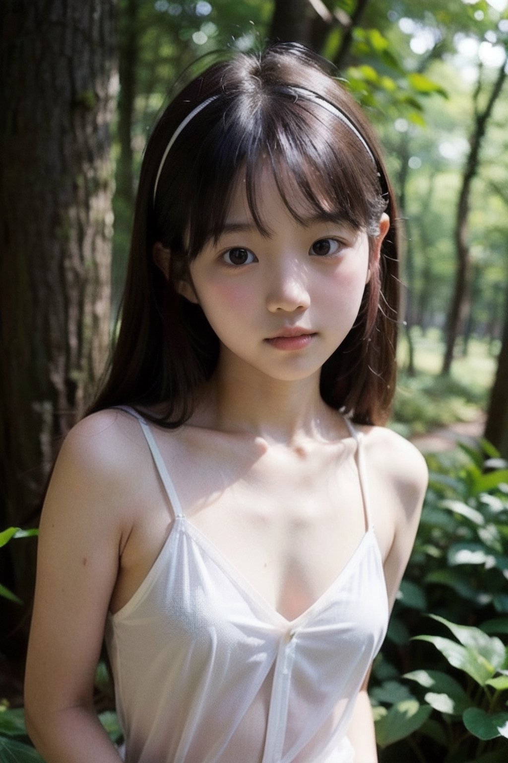 (((deep in the woods))),  (looking at the audience),  (((Only the face enters the camera))) by 萬仔1 on Tensor.Art
