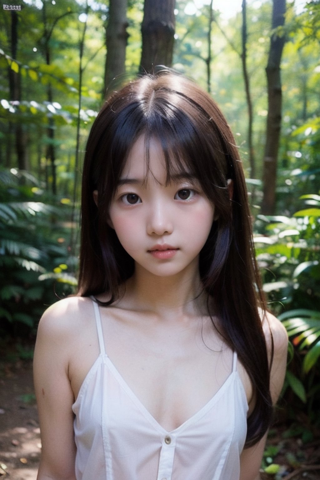 (((deep in the woods))),  (looking at the audience),  (((Only the face enters the camera))) by 萬仔1 on Tensor.Art