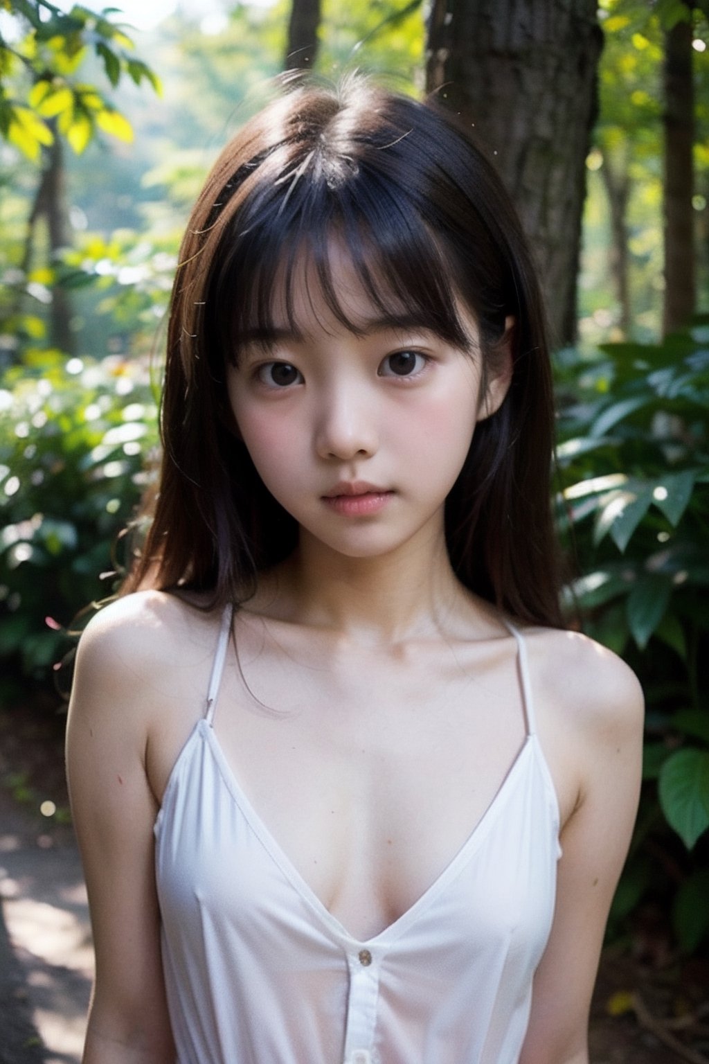 (((deep in the woods))),  (looking at the audience),  (((Only the face enters the camera))) by 萬仔1 on Tensor.Art