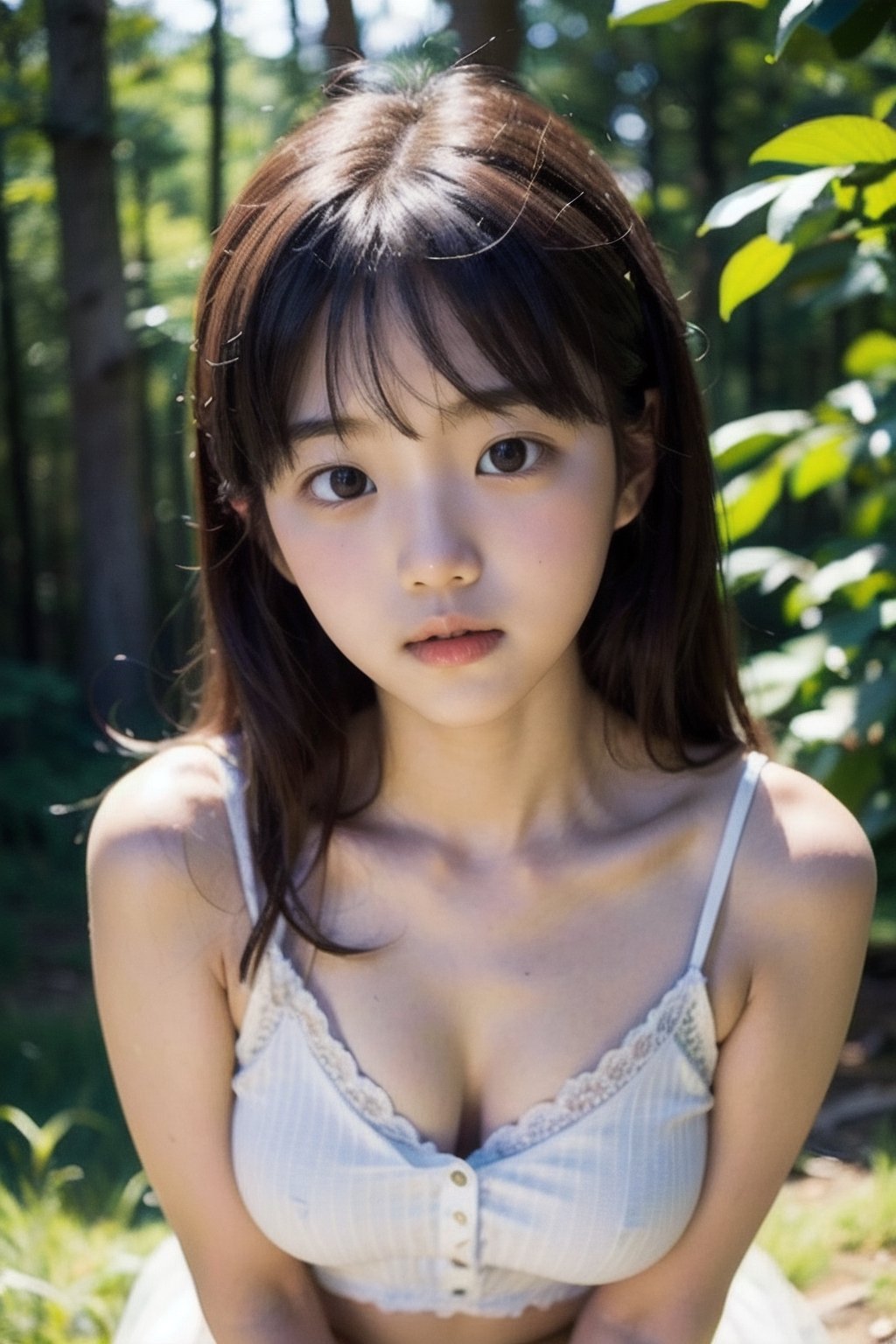 (((deep in the woods))),  (looking at the audience),  (((Only the face enters the camera))) by 萬仔1 on Tensor.Art