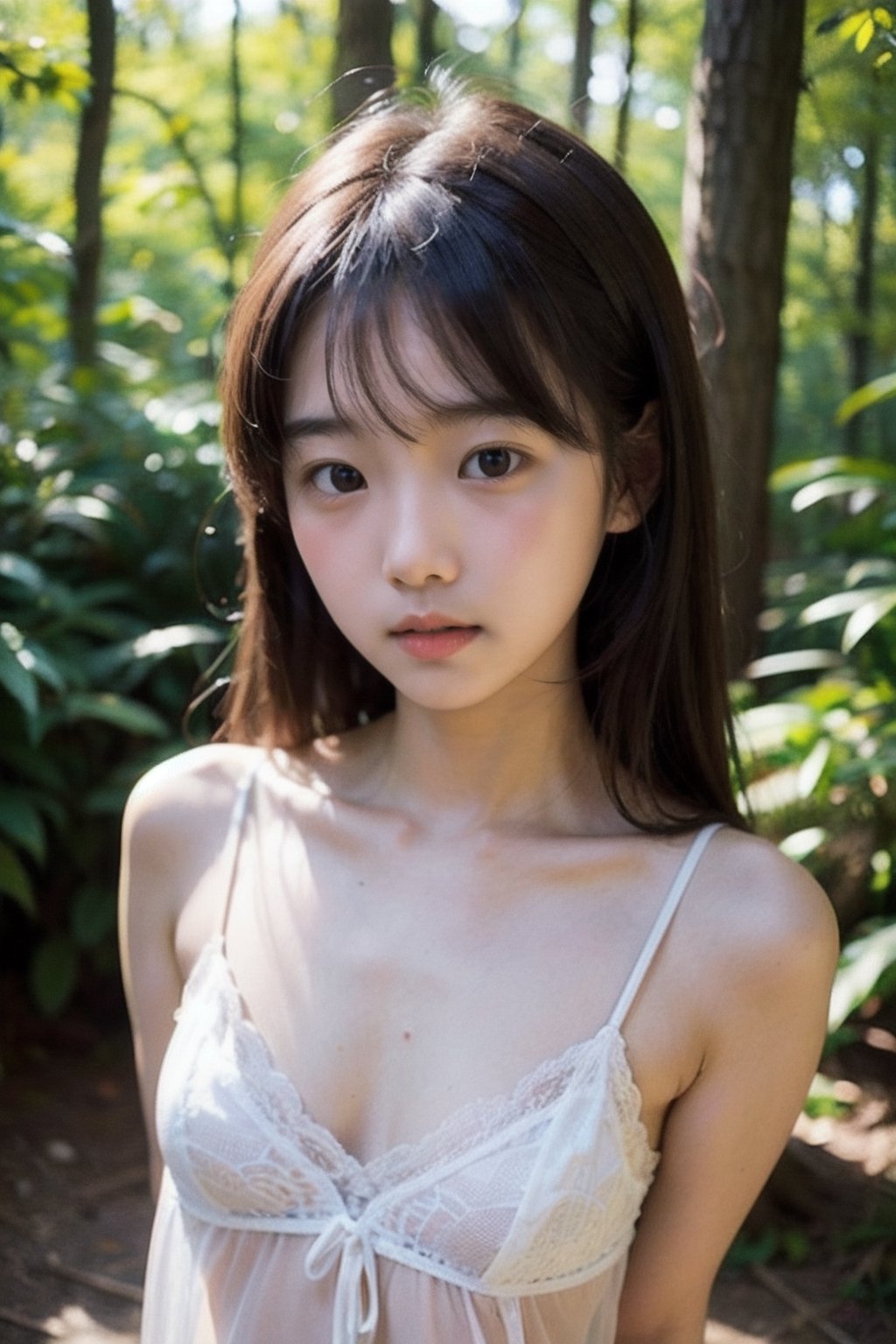(((deep in the woods))),  (looking at the audience),  (((Only the face enters the camera))) by 萬仔1 on Tensor.Art