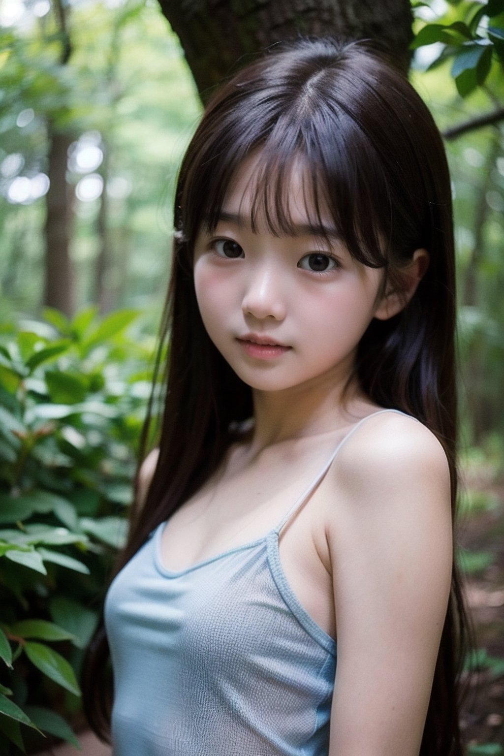 (((deep in the woods))),  (looking at the audience),  (((Only the face enters the camera))) by 萬仔1 on Tensor.Art
