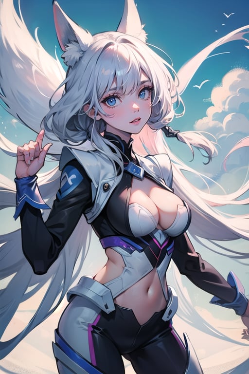 ice fox woman with normal breasts