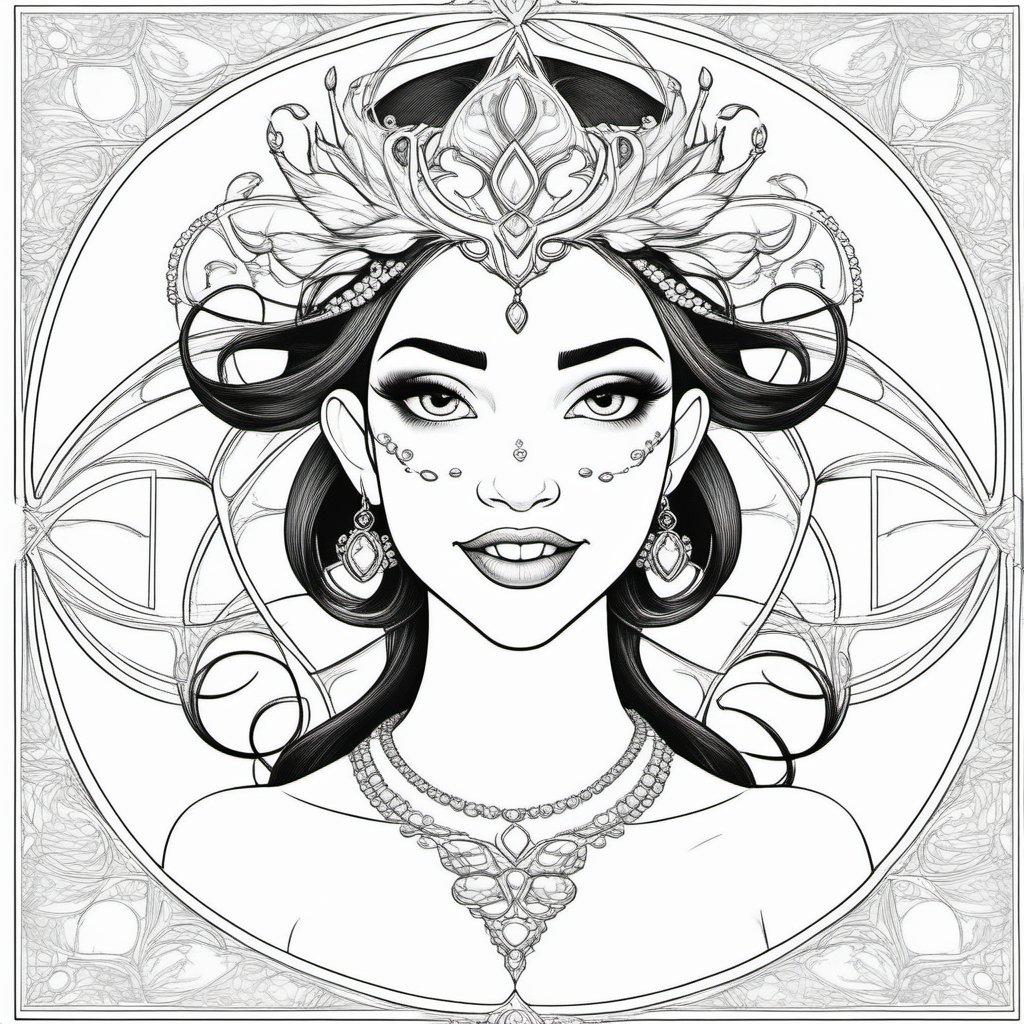 c0l0, a big mouth princess, comic, pathetic coloring book page