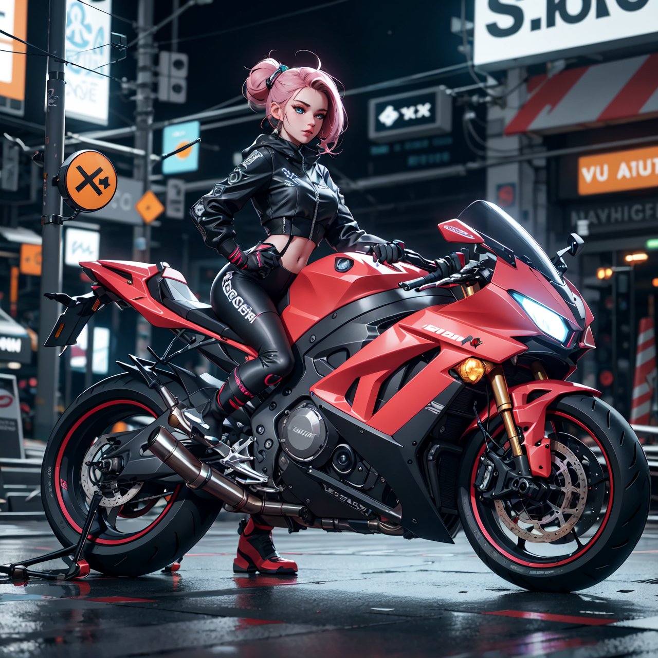 1girls,Hyperbike, jet,middle brest , modified, photography, cyberpunk city, futuristic bike detailed bike, glowing power aura, from front
,yhmotorbike,KnollingCaseQuiron style,KnollingCase