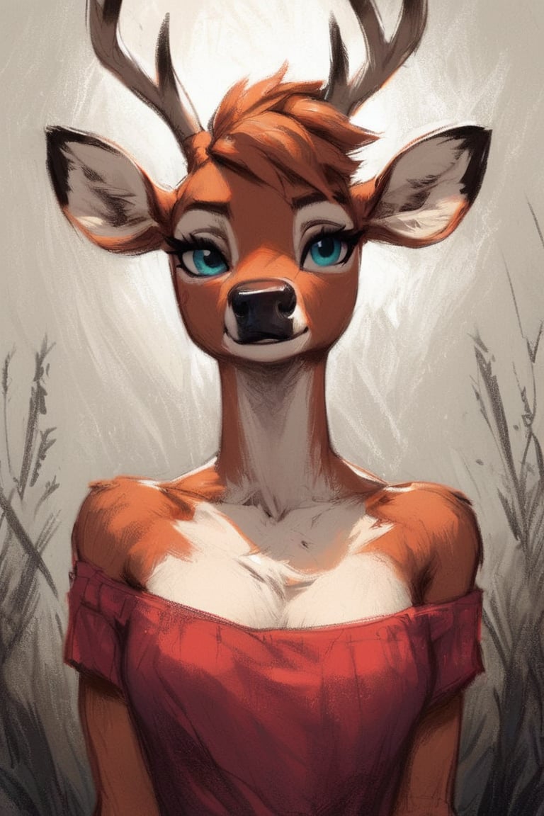 score_9,score_8_up,score_7_up,ClrSkt, female anthro deer, 