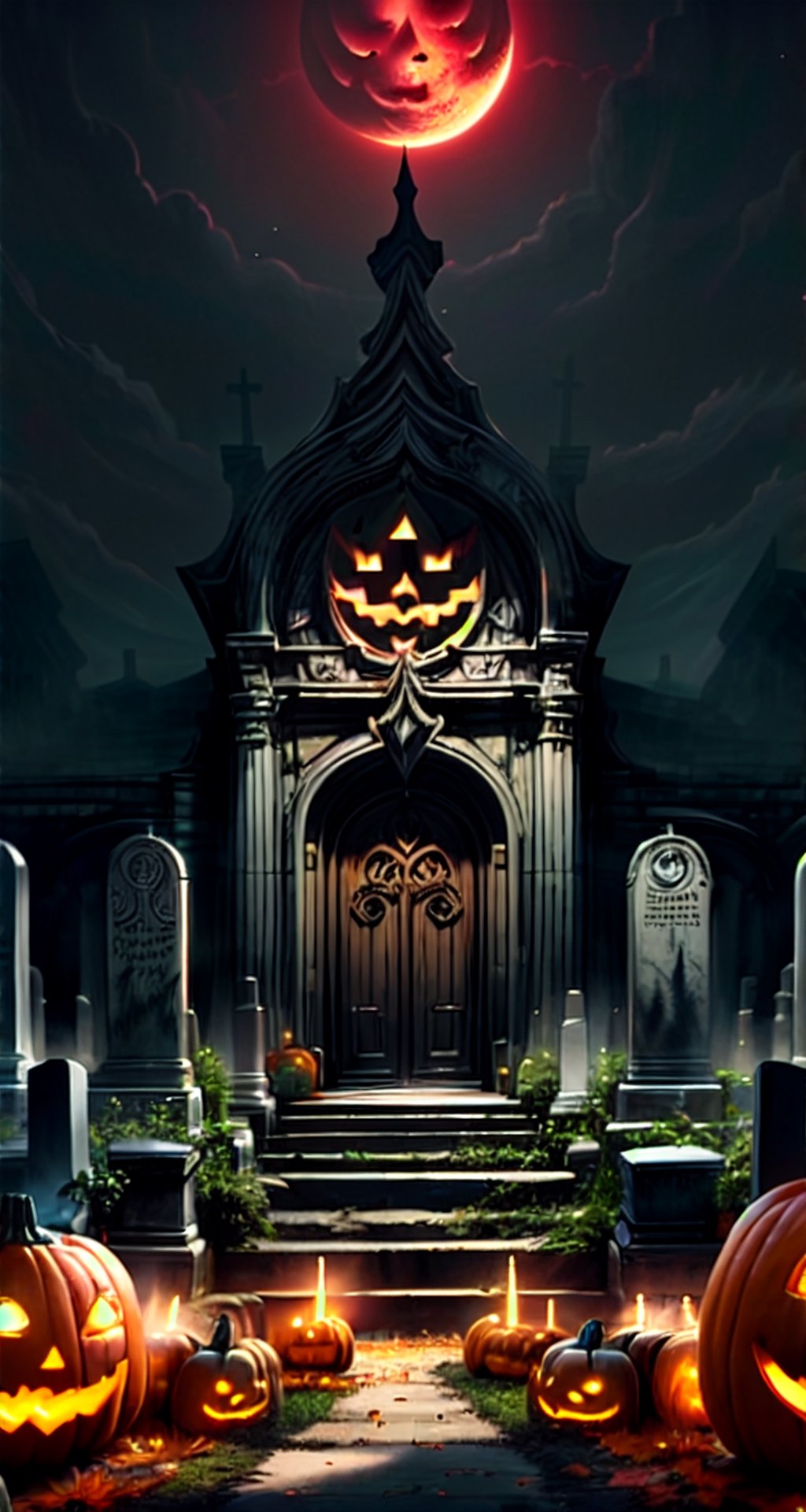 BREAK (pumpkin jack-o': 1.5),  (pumpkin lantern: 1.3),  BREAK (dark cemetery: 1.5) by ZhangLiao on Tensor.Art