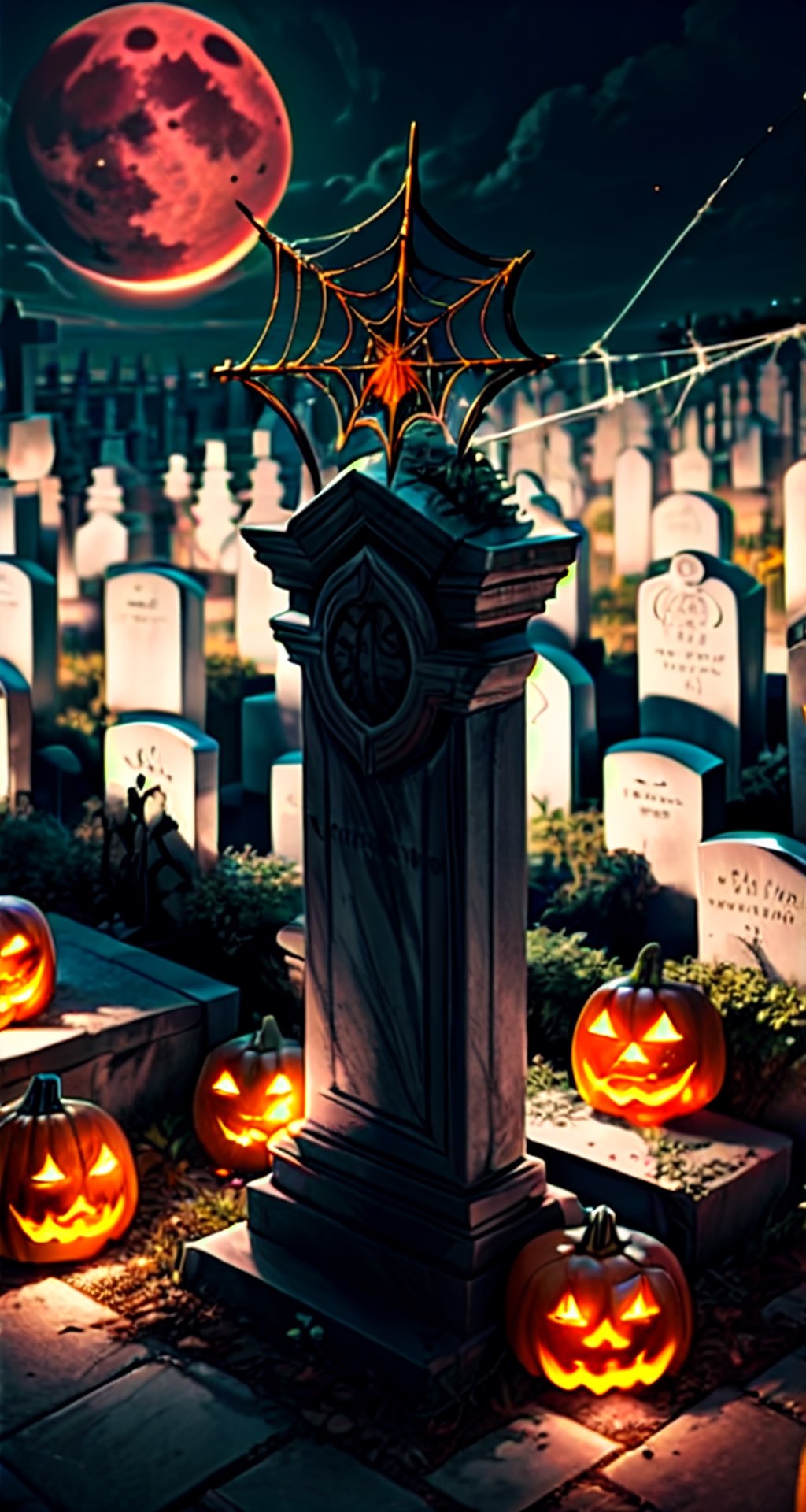 BREAK (pumpkin jack-o': 1.5),  (pumpkin lantern: 1.3),  BREAK (dark cemetery: 1.5) by ZhangLiao on Tensor.Art