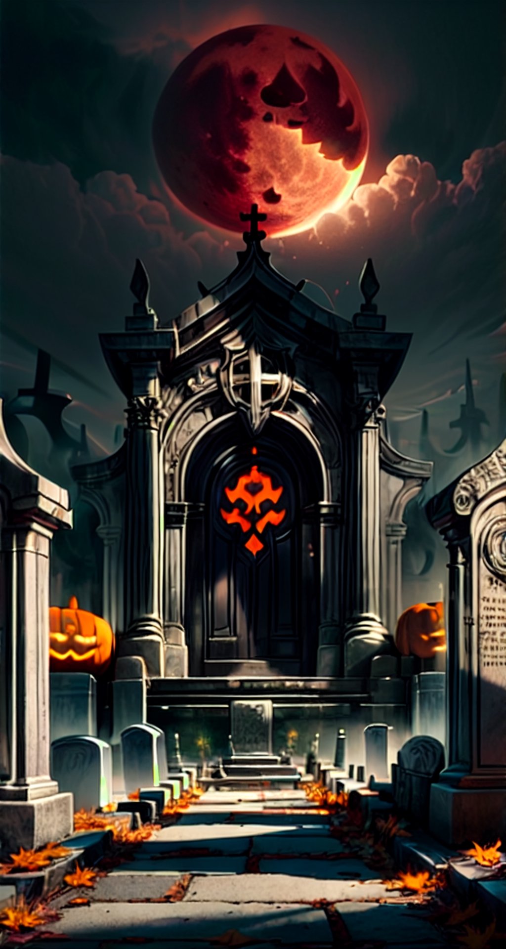 BREAK (pumpkin jack-o': 1.5),  (pumpkin lantern: 1.3),  BREAK (dark cemetery: 1.5) by ZhangLiao on Tensor.Art