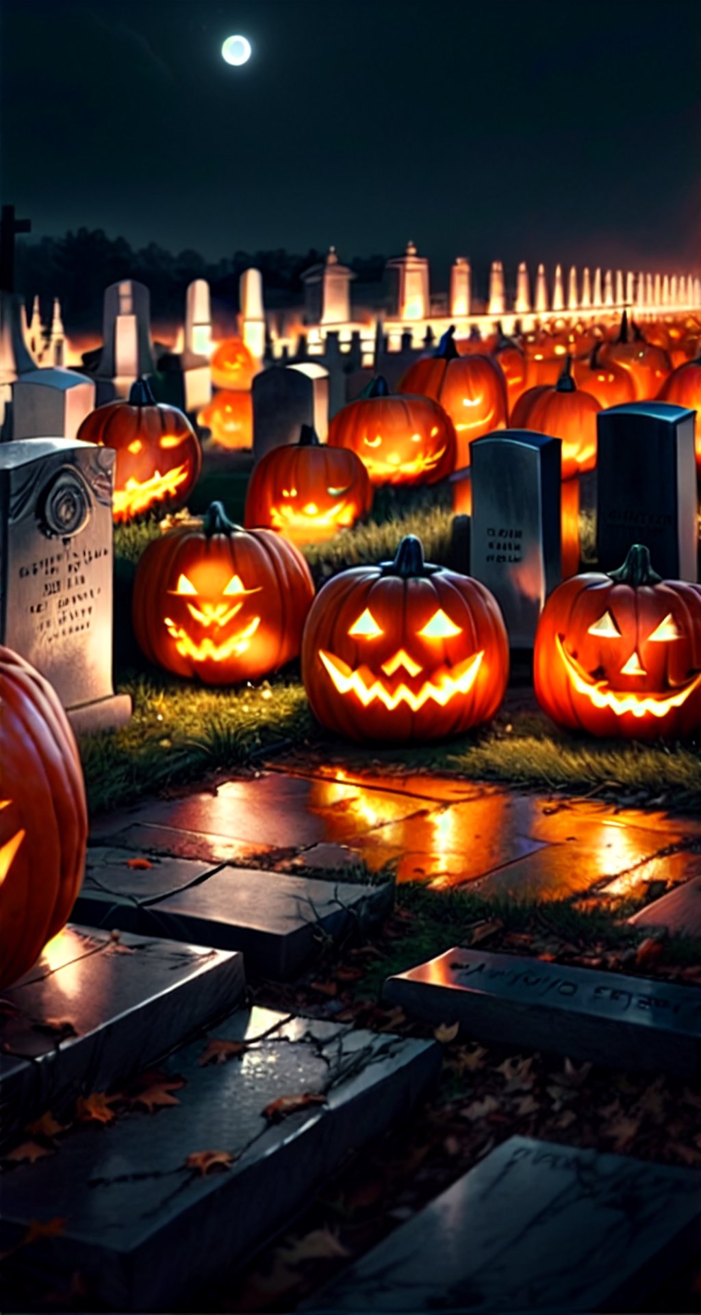 BREAK (pumpkin jack-o': 1.5),  (pumpkin lantern: 1.3),  BREAK (dark cemetery: 1.5) by ZhangLiao on Tensor.Art
