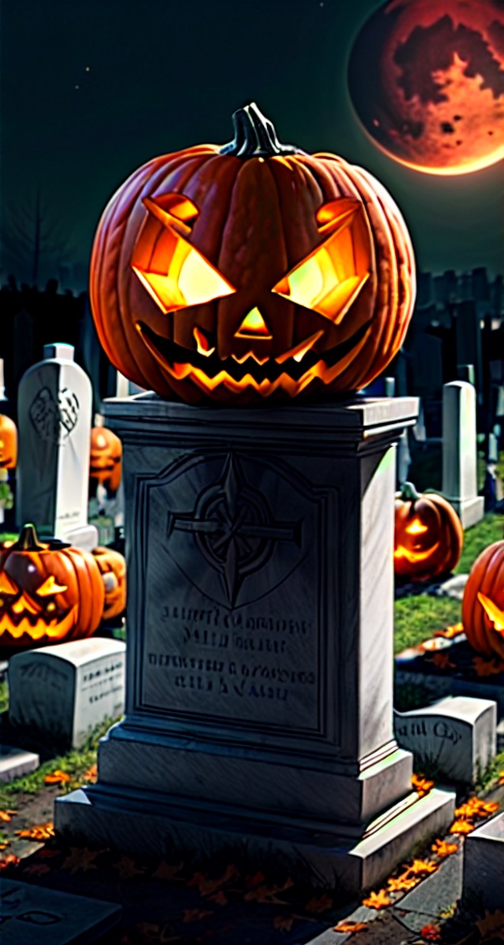 BREAK (pumpkin jack-o': 1.5),  (pumpkin lantern: 1.3),  BREAK (dark cemetery: 1.5) by ZhangLiao on Tensor.Art