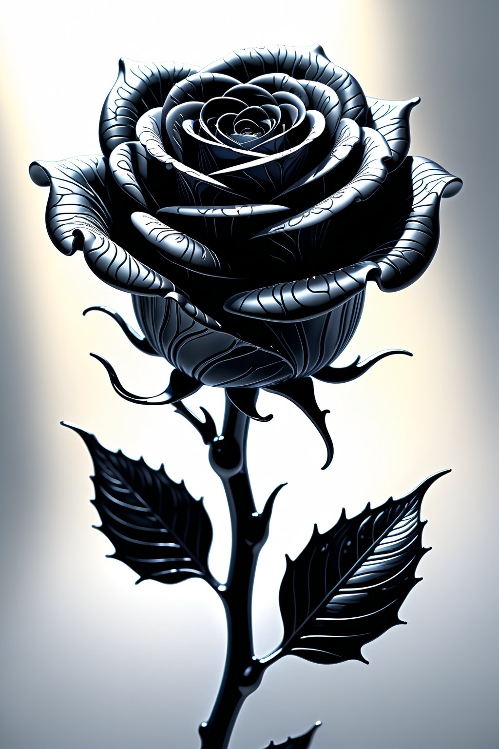 line art trinket depicting a Black rose, Nicolaes van Verendael, natural, shimmering, vibrant, gothic, rpg, 1400ad, ultra detailed, detailed, immersive, reminiscent of high fantasy RPG games, HD, masterpiece, best quality, hyper detailed, super realistic, perfect face, perfect hands, award-winning, professional, breathtaking, linquivera, sunlit Beach inclement weather, techwear fashion. futuristic, cyberpunk, urban, tactical, sleek, dark, highly detailed,