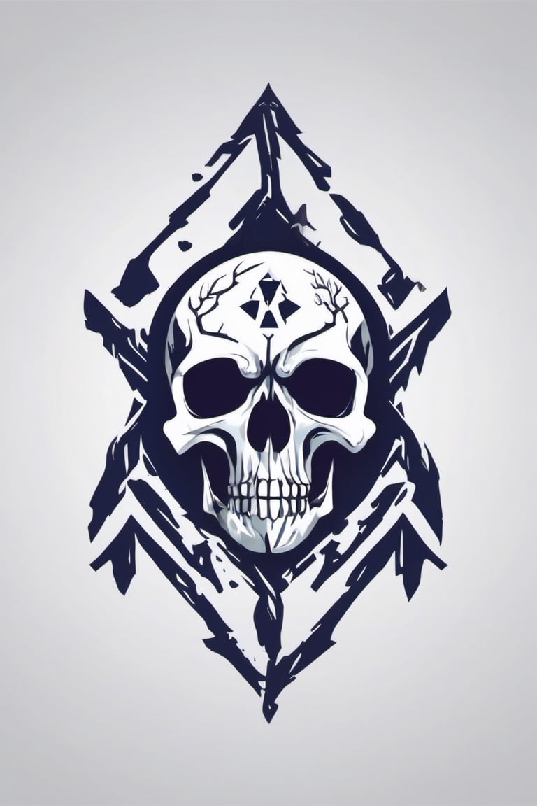 Create a logo for a fitness brand and incorporate runes and skulls into the image 