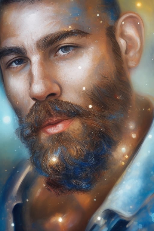 portrait of ofelev Portrait photo of muscular bearded guy in a worn mech suit, ((light bokeh)), intricate, (steel metal [rust]), elegant, sharp focus, photo by greg rutkowski, soft lighting, vibrant colors, (masterpiece), ((streets)), (detailed face:1.2), (glowing blue eyes:1.1)
