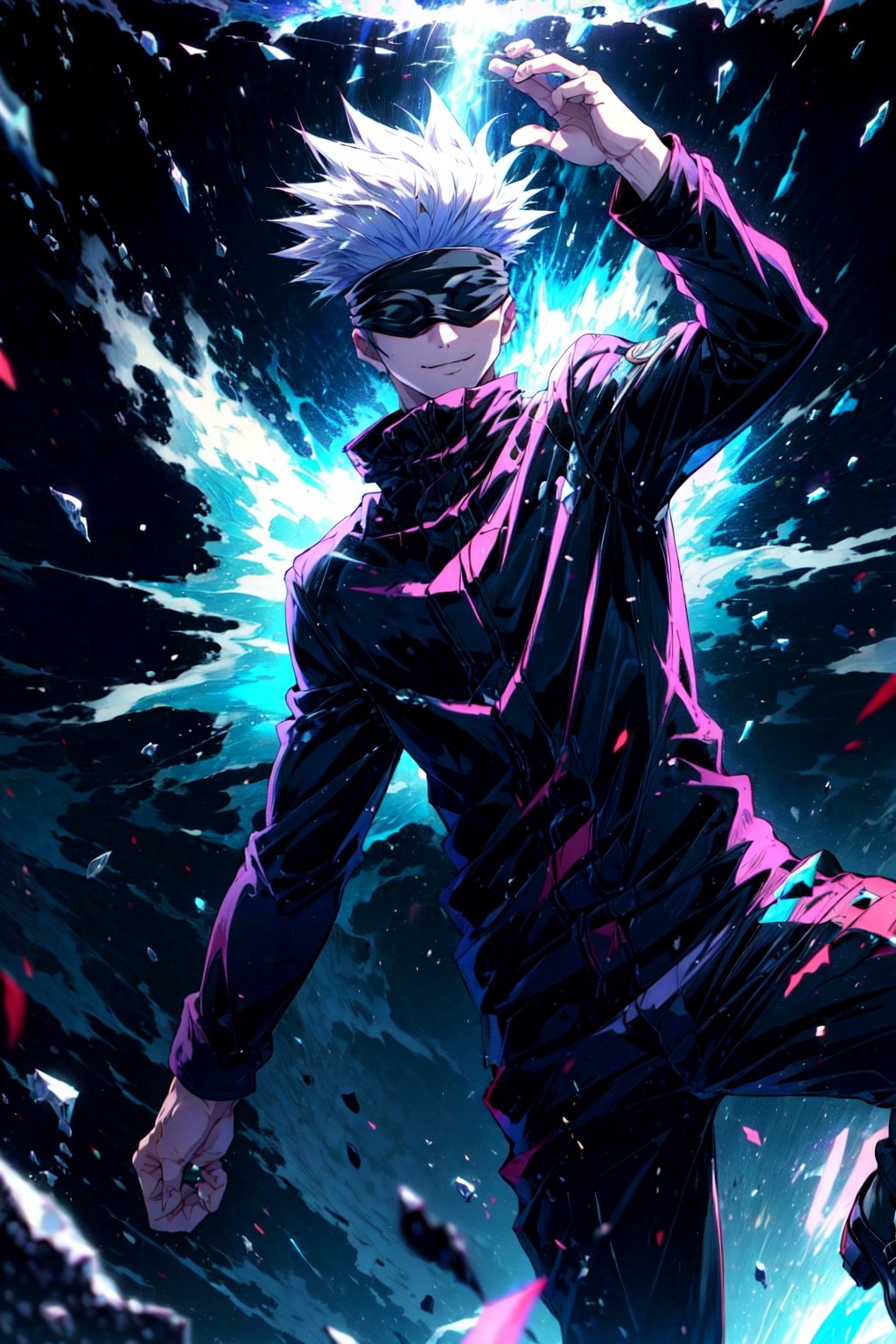 forcefield,  1 boy arm raised,  SatoruGojo by マカイ Makai on Tensor.Art