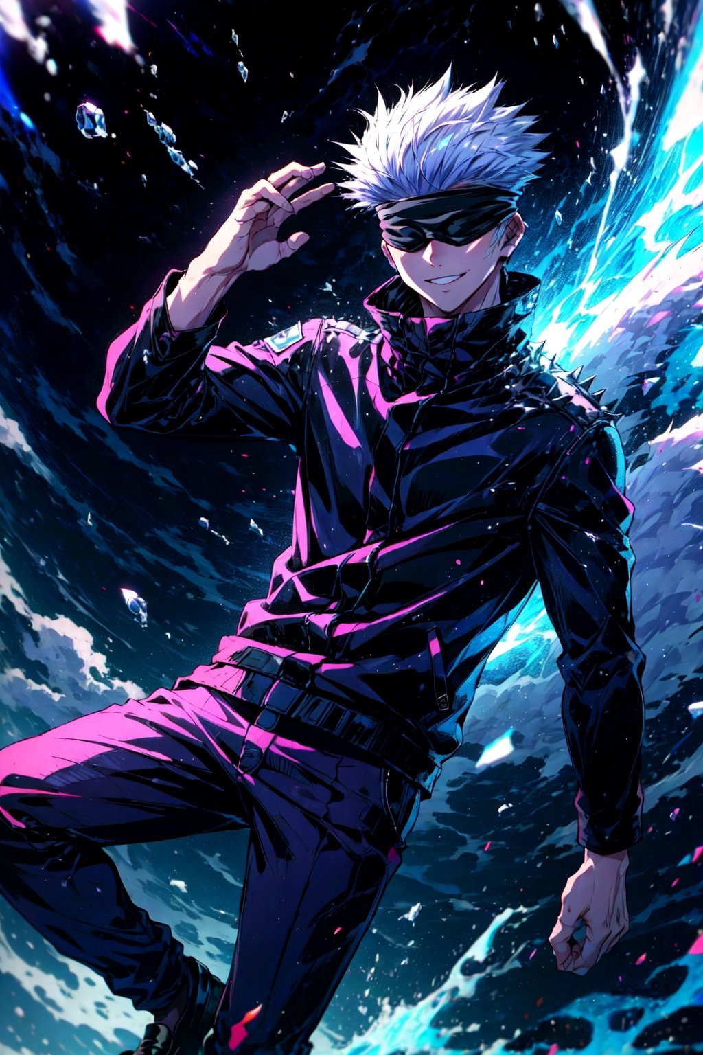 forcefield,  1 boy arm raised,  SatoruGojo by マカイ Makai on Tensor.Art