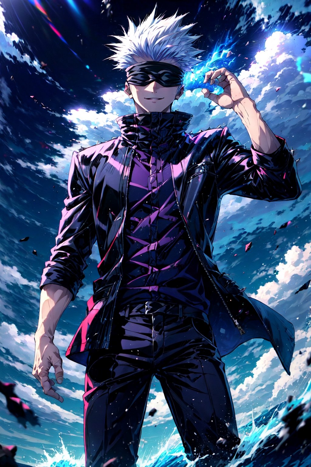 forcefield,  1 boy arm raised,  SatoruGojo by マカイ Makai on Tensor.Art