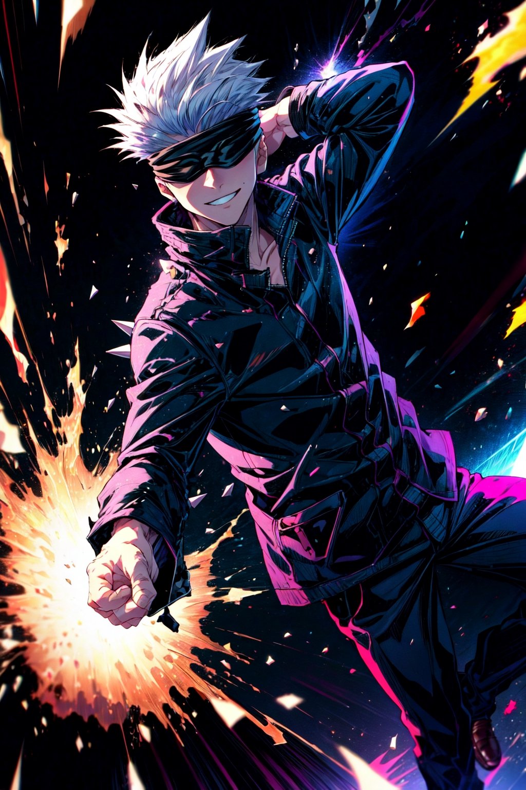 forcefield,  1 boy arm raised,  SatoruGojo by マカイ Makai on Tensor.Art