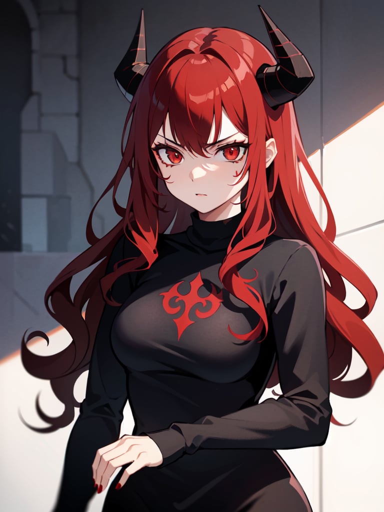1girl,  red_eyes,  devil_horns by irenia on Tensor.Art