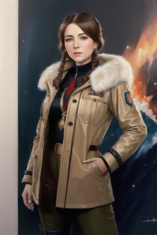 A FULL-LENGTH very detalied PORTRAIT OF A anime a very beutifful female noble sovietpunk polar geologist explorer , T, N A sovietpunk style ultra-detailed, film photography, light leaks, Larry Bud Melman, trending on artstation, sharp focus, studio photo, intricate details, highly detailed, in style of Leonid Afremov,mintonn17,j3s1Negative Prompt