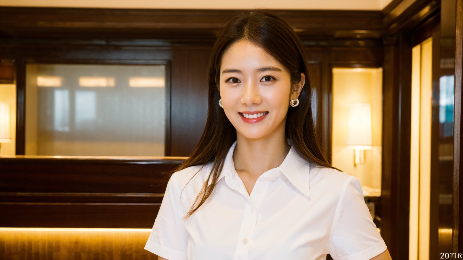 Hotel lobby,  office lady working at the counter,  professional by SAEnigmaWhisper on Tensor.Art