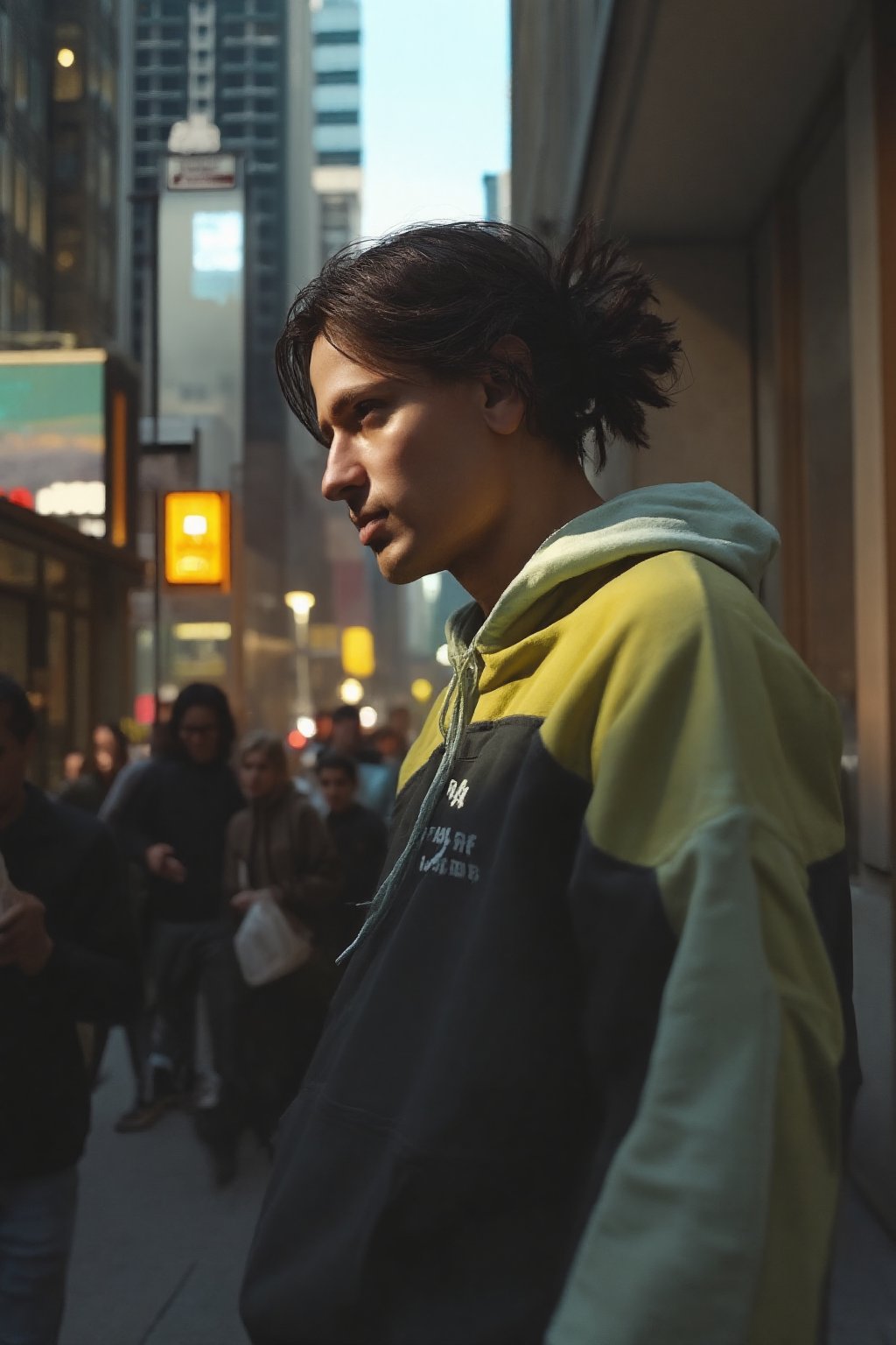 photo of ohwx man walking in new york city, shot on Fujifilm Superia 400, wearing yeezy apparel, natural lighting, close up shot, 32k, cinematic composition, professional color grading, film grain, atmosphere, wondrous