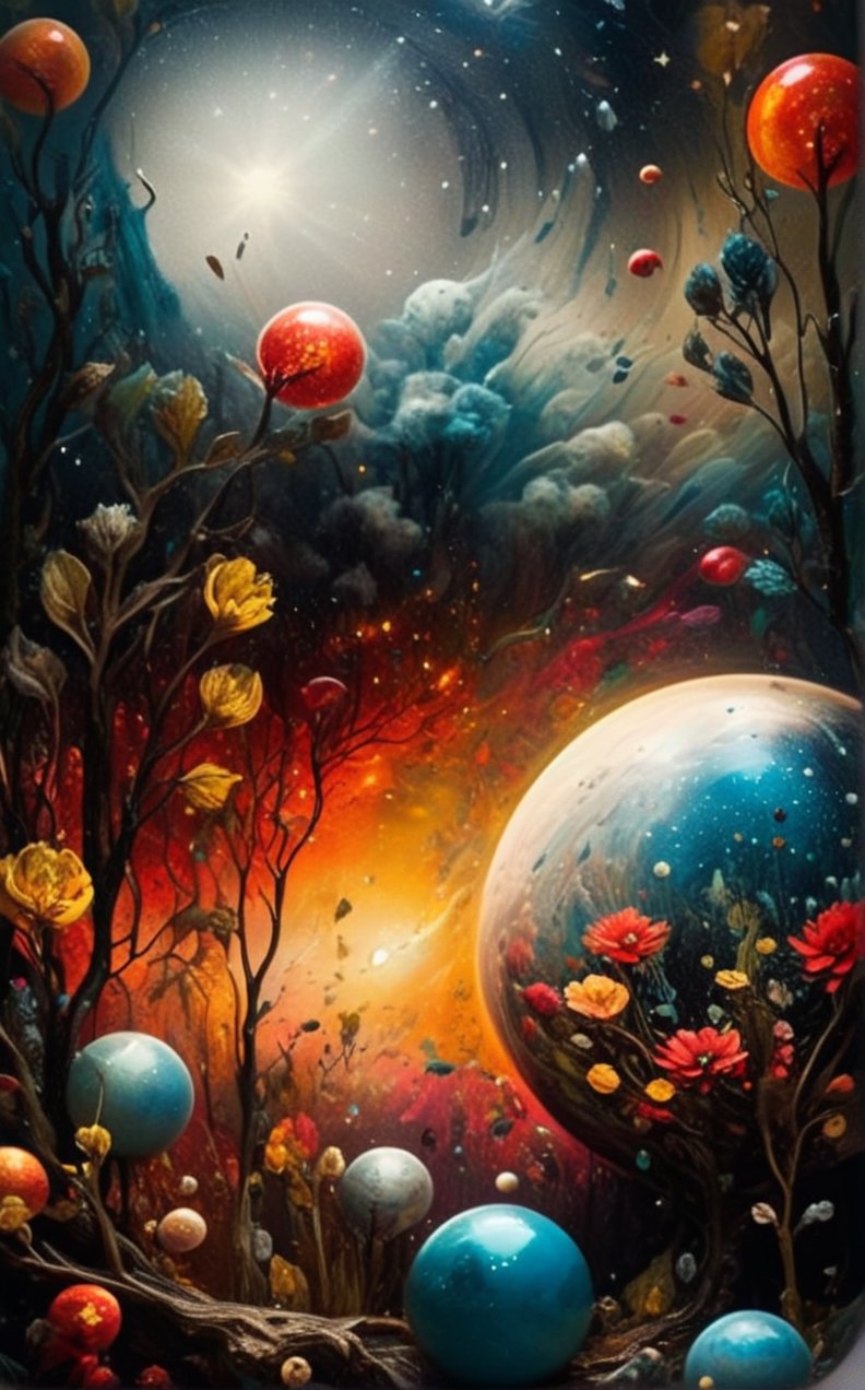  (Another vibrant solar system:1.9),  dark palette,  high resolution and contrast and colour contrast,  intricately textured and extremely subtle detailed,  detailmaster2,  side-light, (ultra quality,  fine artwork) 