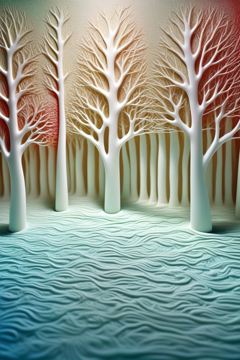 (((Relief sculpture)))_(((Colour photography)))_(((Art photography, masterpiece)))_(((the photograph of a landscape with trees pressed altogether of creme toothpaste coloured by green,blue, yellow, red filtered spot lights, sort of half-relief:1.7))), volumetric lighting,  dark palette, 28mm, t1/250, f14,  deep focus, high resolution and contrast and colour contrast,  intricately textured and extremely subtle detailed,  detailmaster2, side-light,  ultra quality,  fine artwork , Raw Photo