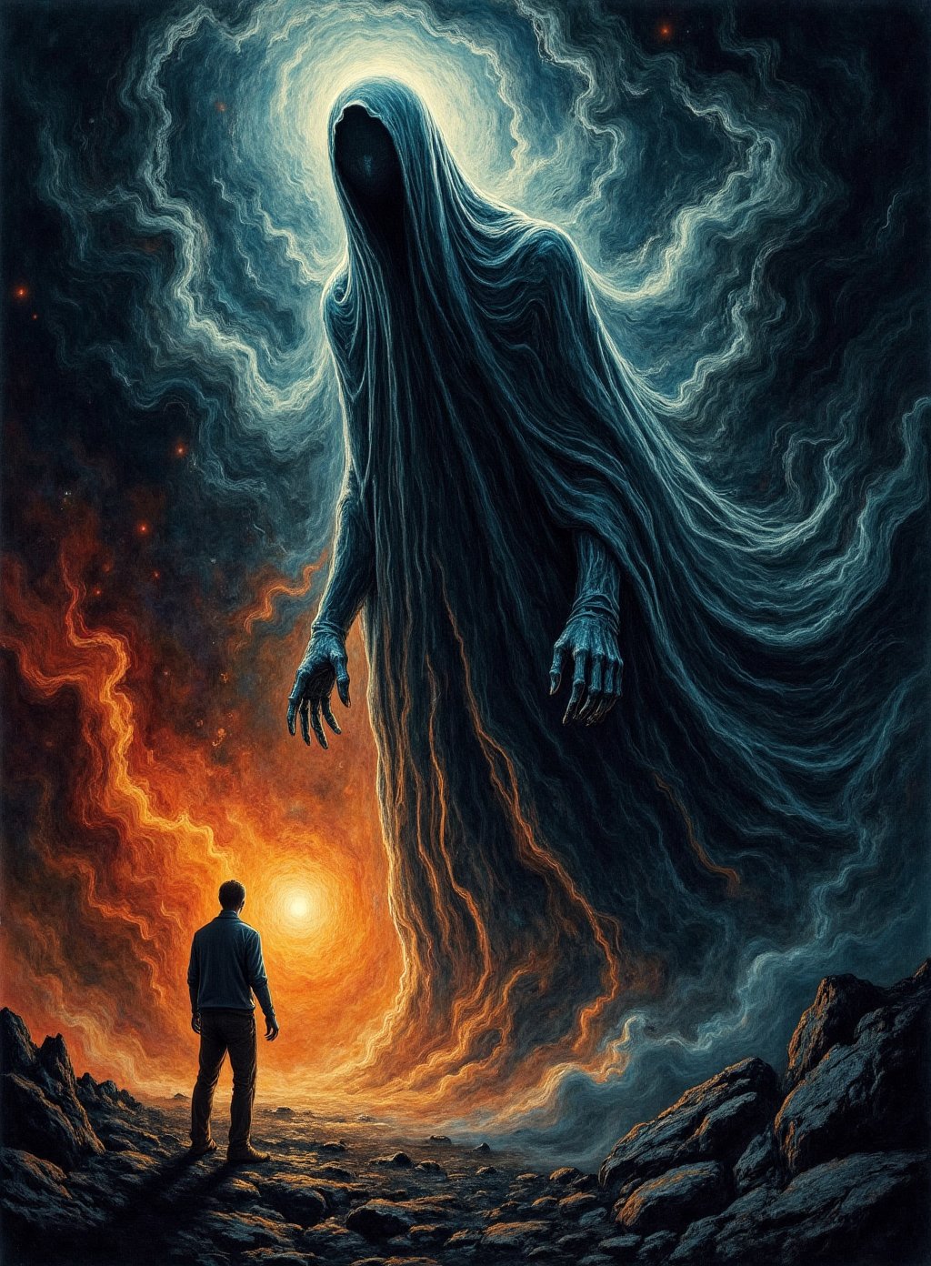 (((Coloured Pencil drawing, masterpiece)))_(((Jack the ghost appears out of nowheres:1.7)))_volumetric lighting, dramatic atmosphere, dark palette, 28mm, t1/250, f14,  deep focus, high resolution and contrast and colour contrast,  intricately textured and extremely subtle detailed,  detailmaster2, side-light,  ultra quality,  fine artwork , Raw Photo