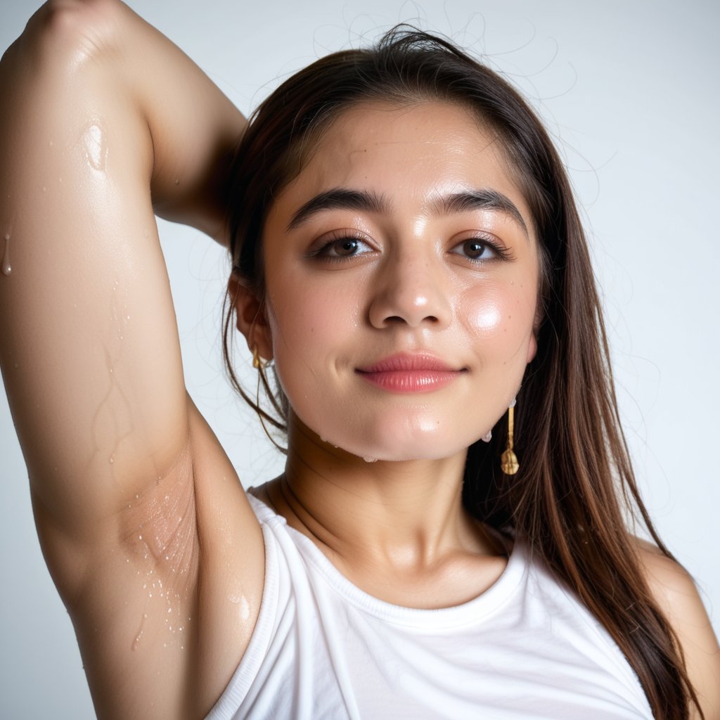 busty rashmika taking a selfie raising her arms,  pokies,  sleeveless_shirt by user_628167674874086441 on Tensor.Art