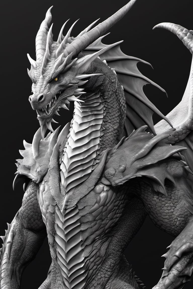 black_white,  ilustration,  dragon by Zeven on Tensor.Art
