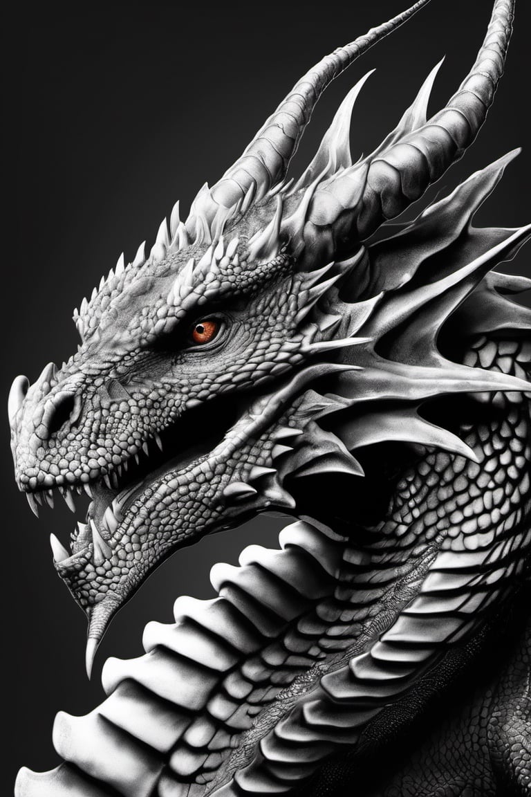 black_white,  ilustration,  dragon by Zeven on Tensor.Art
