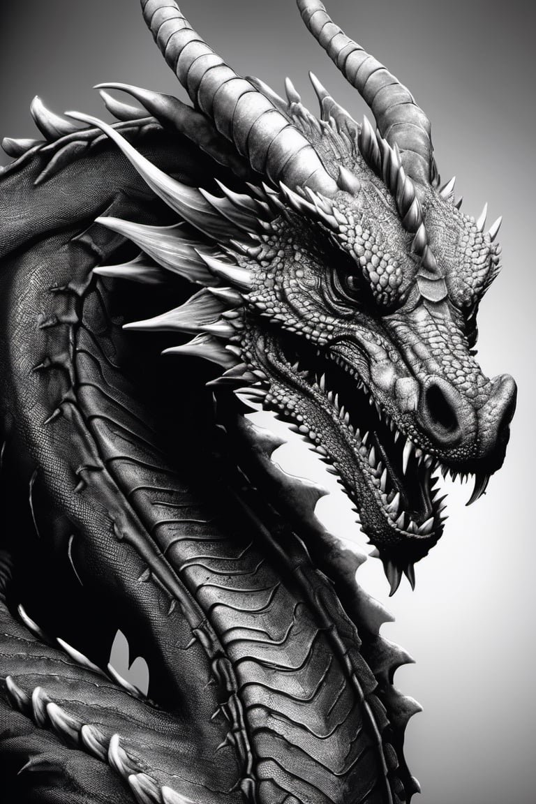 black_white,  ilustration,  dragon by Zeven on Tensor.Art