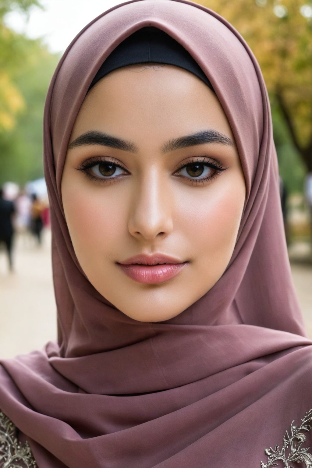 top-quality,Beautiful detailed hijabi,Bewitching face,Detailed details,Colossal ,sideboobs,stares at the camera,nsfw.naked,showing breast, medium breast