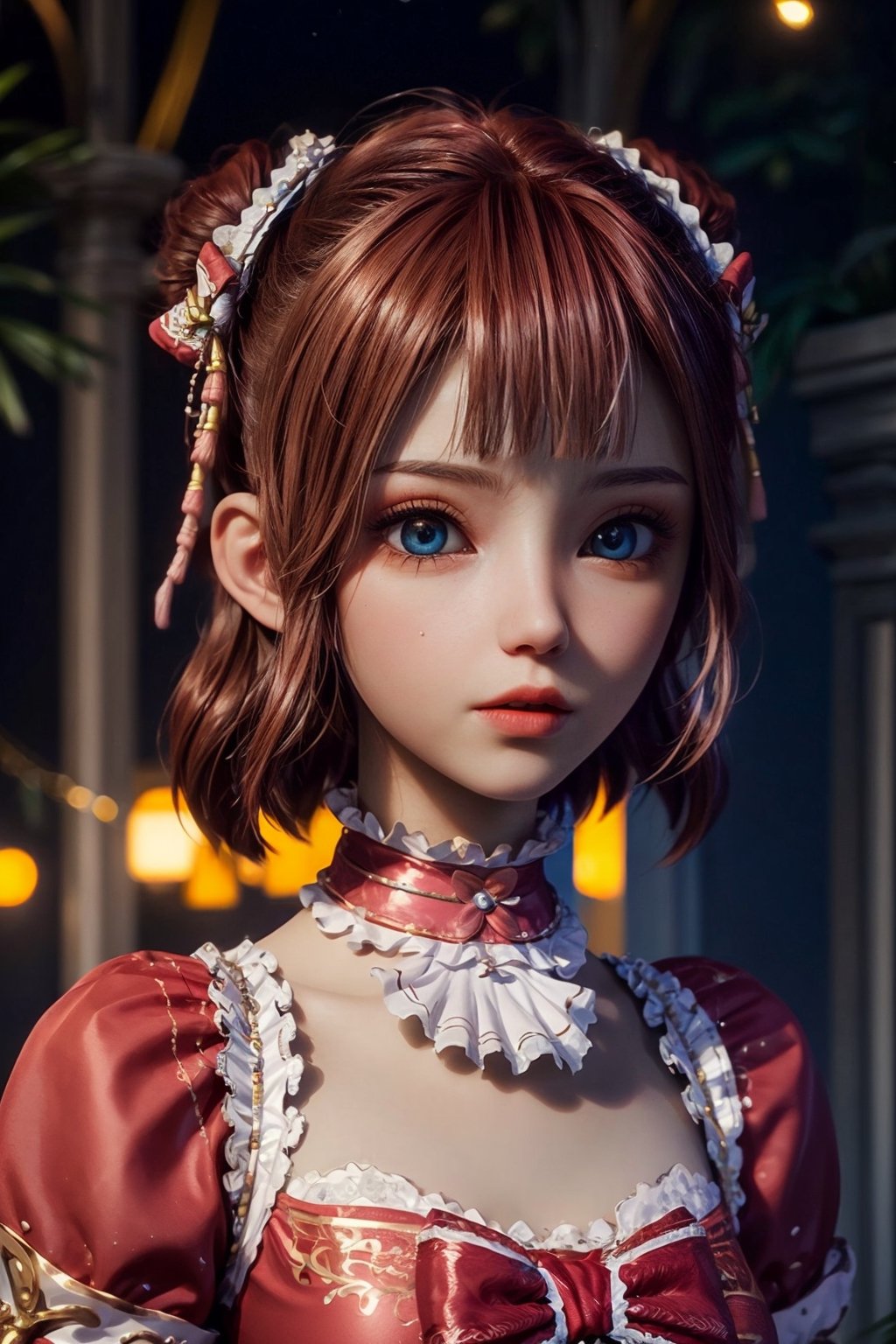 8K, masutepiece, Raw photo, Best Quality, Photorealistic, Highly detailed CG Unity 8k wallpaper, depth of fields, Cinematic Light, Lens Flare, Ray tracing, (Extremely beautiful face, Beautiful lips, Beautiful eyes), intricate detail face, ((Ultra detailed skin)) A girl wearing Santa Clause costume surrounded by many Christmas